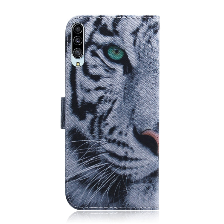 For Galaxy A90 5G Coloured Drawing Pattern Horizontal Flip PU Leather Case with Holder & Card Slots & Wallet(Tiger) by buy2fix