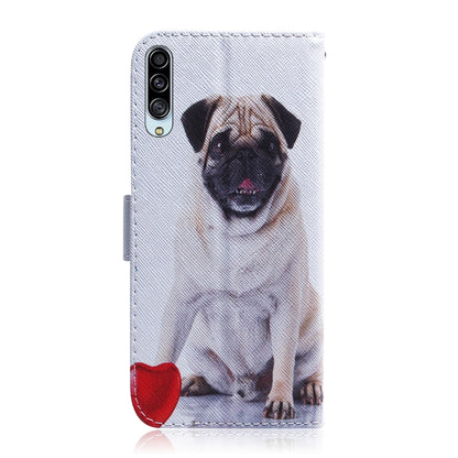 For Galaxy A90 5G Coloured Drawing Pattern Horizontal Flip PU Leather Case with Holder & Card Slots & Wallet(Pug) by buy2fix