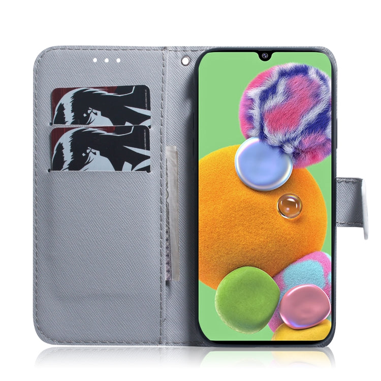 For Galaxy A90 5G Coloured Drawing Pattern Horizontal Flip PU Leather Case with Holder & Card Slots & Wallet(Lion) by buy2fix