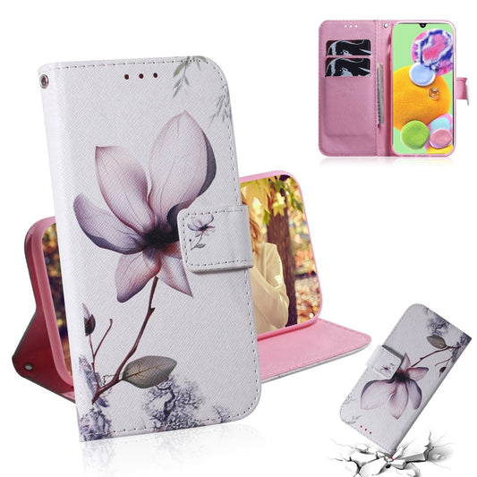 For Galaxy A90 5G Coloured Drawing Pattern Horizontal Flip PU Leather Case with Holder & Card Slots & Wallet(Magnolia) by buy2fix