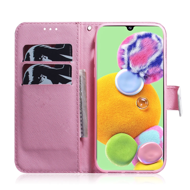 For Galaxy A90 5G Coloured Drawing Pattern Horizontal Flip PU Leather Case with Holder & Card Slots & Wallet(Magnolia) by buy2fix
