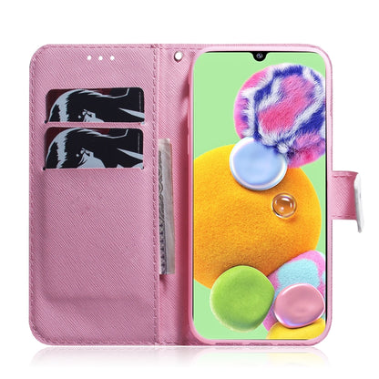 For Galaxy A90 5G Coloured Drawing Pattern Horizontal Flip PU Leather Case with Holder & Card Slots & Wallet(Magnolia) by buy2fix