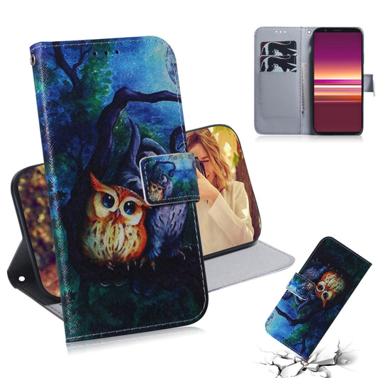 For Sony Xperia 5 Coloured Drawing Pattern Horizontal Flip PU Leather Case with Holder & Card Slots & Wallet(Oil Painting Owl) by buy2fix