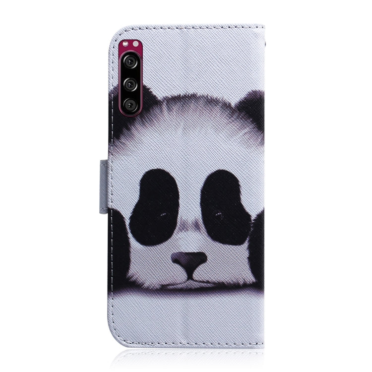 For Sony Xperia 5 Coloured Drawing Pattern Horizontal Flip PU Leather Case with Holder & Card Slots & Wallet(Panda) by buy2fix