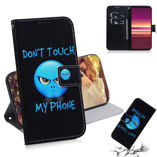 For Sony Xperia 5 Coloured Drawing Pattern Horizontal Flip PU Leather Case with Holder & Card Slots & Wallet(Anger) by buy2fix