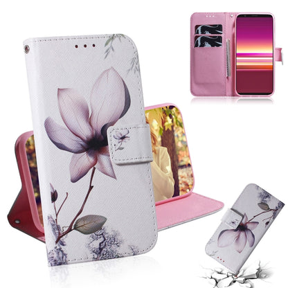 For Sony Xperia 5 Coloured Drawing Pattern Horizontal Flip PU Leather Case with Holder & Card Slots & Wallet(Magnolia) by buy2fix