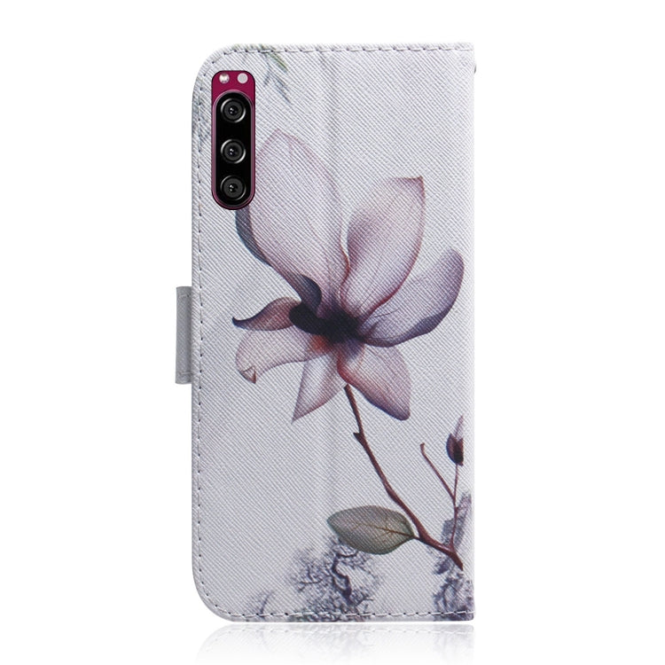 For Sony Xperia 5 Coloured Drawing Pattern Horizontal Flip PU Leather Case with Holder & Card Slots & Wallet(Magnolia) by buy2fix