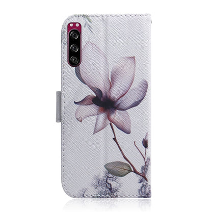 For Sony Xperia 5 Coloured Drawing Pattern Horizontal Flip PU Leather Case with Holder & Card Slots & Wallet(Magnolia) by buy2fix