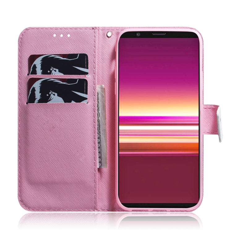 For Sony Xperia 5 Coloured Drawing Pattern Horizontal Flip PU Leather Case with Holder & Card Slots & Wallet(Magnolia) by buy2fix
