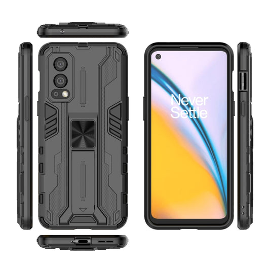 For OnePlus Nord 2 5G Supersonic PC + TPU Shock-proof Protective Case with Holder(Black) - OnePlus Cases by buy2fix | Online Shopping UK | buy2fix