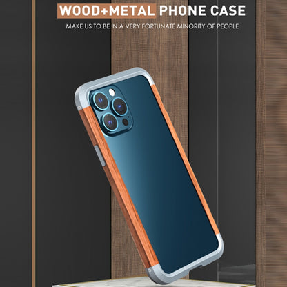 For iPhone 13 Pro R-JUST Shockproof Iron + Wood Bumper Protective Case - iPhone 13 Pro Cases by R-JUST | Online Shopping UK | buy2fix