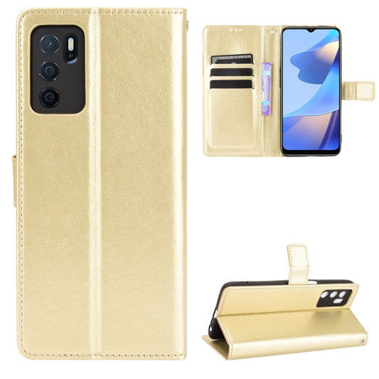For OPPO A16 Crazy Horse Texture Horizontal Flip Leather Case with Holder & Card Slots & Lanyard(Gold) by buy2fix