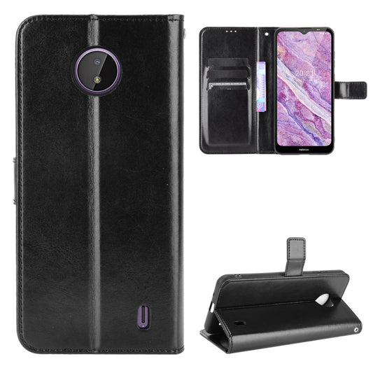 For Nokia C10 / C20 Crazy Horse Texture Horizontal Flip Leather Case with Holder & Card Slots & Lanyard(Black) by buy2fix