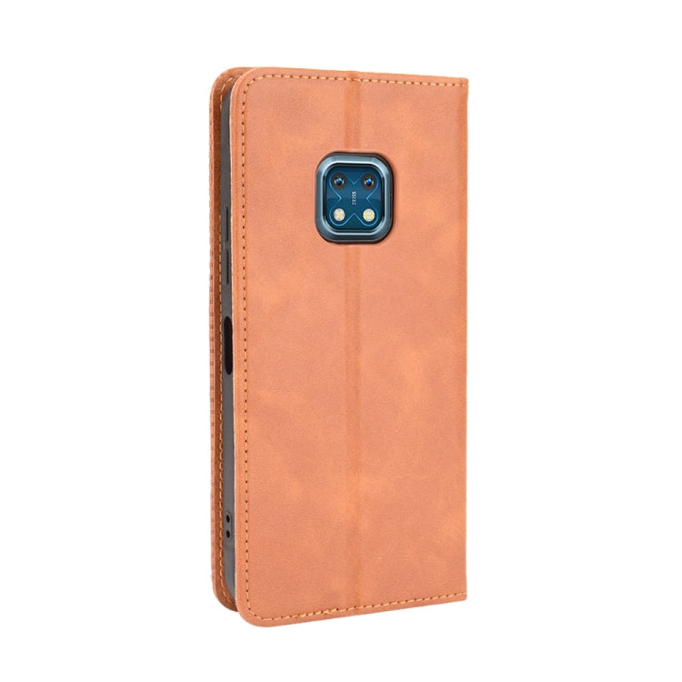 For Nokia XR20 Magnetic Buckle Retro Crazy Horse Texture Horizontal Flip Leather Case with Holder & Card Slots & Photo Frame(Brown) by buy2fix