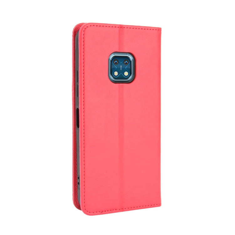 For Nokia XR20 Magnetic Buckle Retro Crazy Horse Texture Horizontal Flip Leather Case with Holder & Card Slots & Photo Frame(Red) by buy2fix