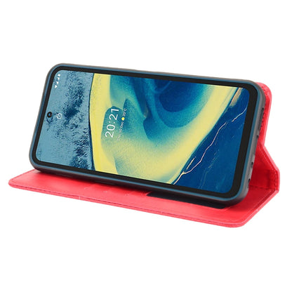For Nokia XR20 Magnetic Buckle Retro Crazy Horse Texture Horizontal Flip Leather Case with Holder & Card Slots & Photo Frame(Red) by buy2fix