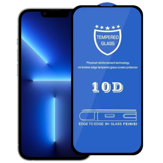For iPhone 16e / 13 / 13 Pro 9H 10D Full Screen Tempered Glass Screen Protector(Black) - iPhone 13 Tempered Glass by buy2fix | Online Shopping UK | buy2fix