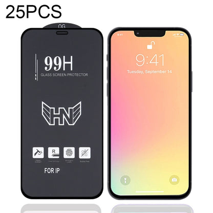 For iPhone 13 mini 25pcs High Aluminum Large Arc Full Screen Tempered Glass Film - iPhone 13 mini Tempered Glass by buy2fix | Online Shopping UK | buy2fix