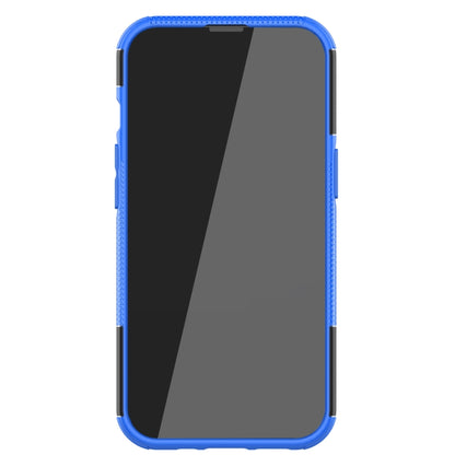 For iPhone 13 mini Tire Texture Shockproof TPU+PC Protective Case with Holder (Blue) by buy2fix