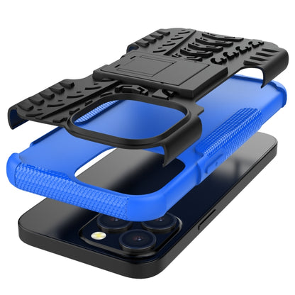 For iPhone 13 mini Tire Texture Shockproof TPU+PC Protective Case with Holder (Blue) by buy2fix