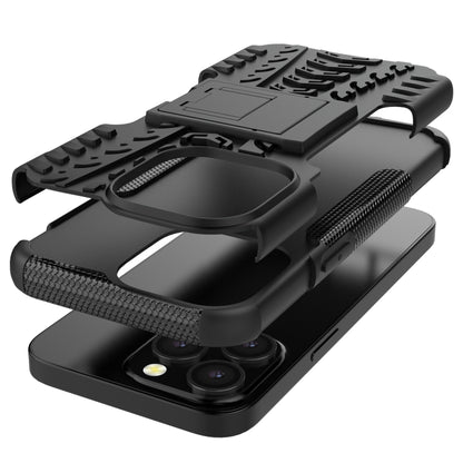 For iPhone 13 mini Tire Texture Shockproof TPU+PC Protective Case with Holder (Black) by buy2fix