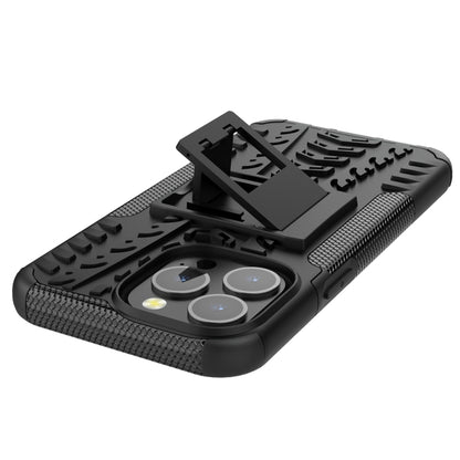 For iPhone 13 mini Tire Texture Shockproof TPU+PC Protective Case with Holder (Black) by buy2fix