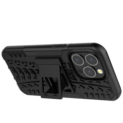 For iPhone 13 mini Tire Texture Shockproof TPU+PC Protective Case with Holder (Black) by buy2fix
