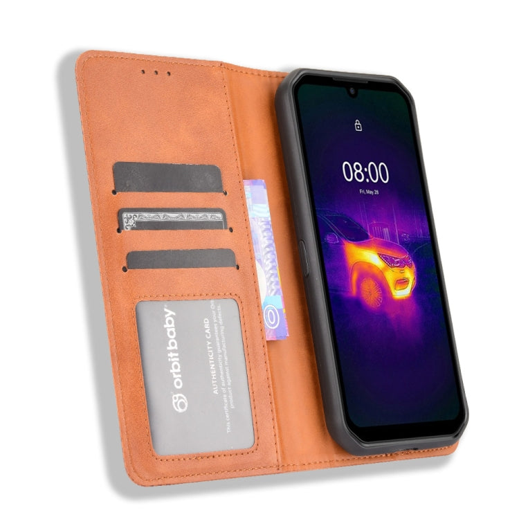 For Ulefone Armor 11 5G / Armor 11T 5G Magnetic Buckle Retro Crazy Horse Texture Horizontal Flip Leather Case with Holder & Card Slots & Photo Frame(Brown) by buy2fix