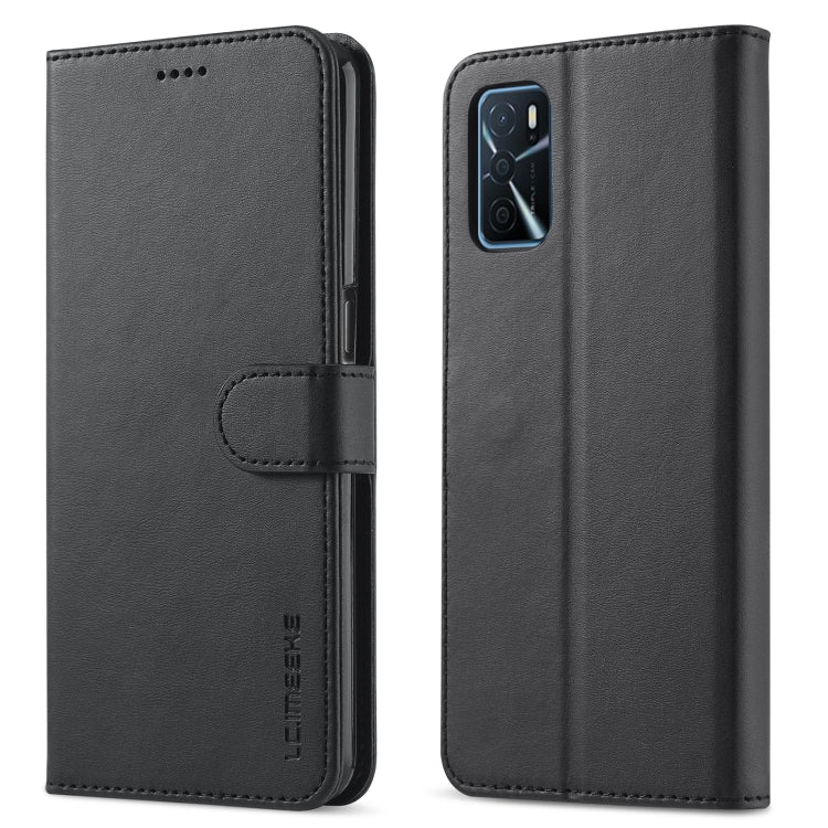LC.IMEEKE Calf Texture Horizontal Flip Leather Case with Holder & Card Slots & Wallet For OPPO A16(Black) - OPPO Cases by LC.IMEEKE | Online Shopping UK | buy2fix