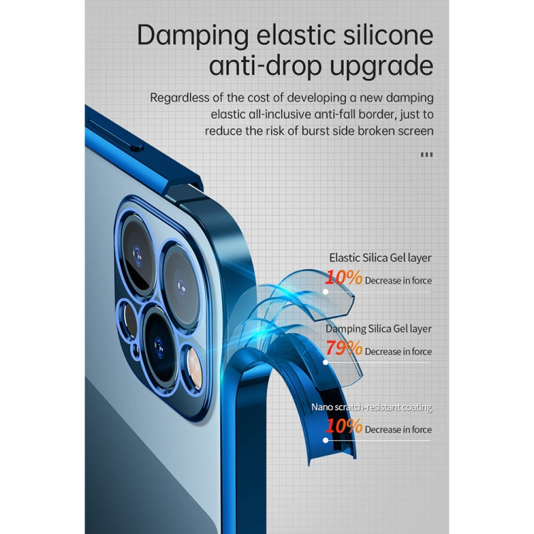For iPhone 13 Pro Max SULADA Elastic Silicone Edge Frame + TPU All-inclusive Anti-fall Case (Blue) - iPhone 13 Pro Max Cases by SULADA | Online Shopping UK | buy2fix