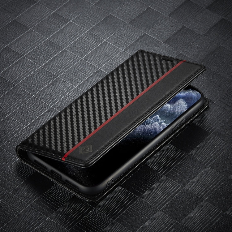 For iPhone 11 Pro LC.IMEEKE Carbon Fiber PU + TPU Horizontal Flip Leather Case with Holder & Card Slot & Wallet (Vertical Black) - iPhone 11 Pro Cases by LC.IMEEKE | Online Shopping UK | buy2fix