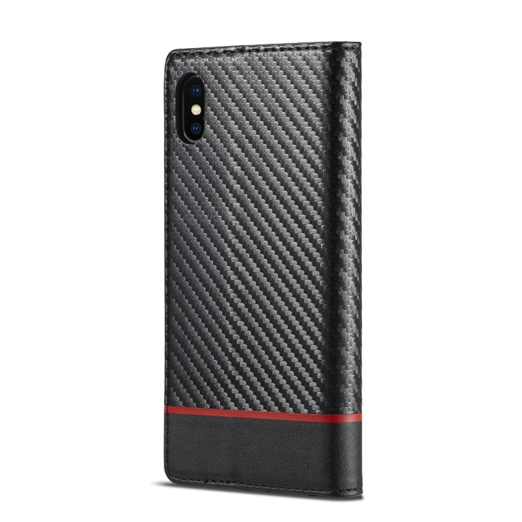 For iPhone XR LC.IMEEKE Carbon Fiber PU + TPU Horizontal Flip Leather Case with Holder & Card Slot & Wallet(Horizontal Black) - More iPhone Cases by LC.IMEEKE | Online Shopping UK | buy2fix