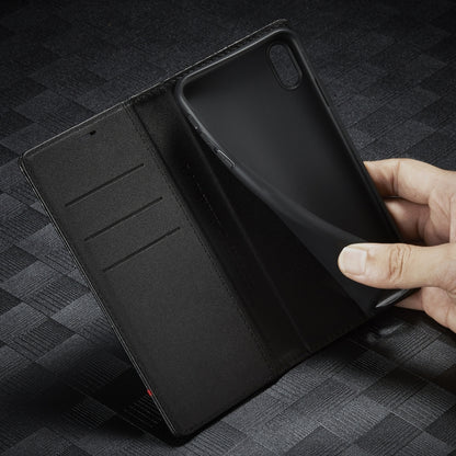 For iPhone XR LC.IMEEKE Carbon Fiber PU + TPU Horizontal Flip Leather Case with Holder & Card Slot & Wallet(Horizontal Black) - More iPhone Cases by LC.IMEEKE | Online Shopping UK | buy2fix