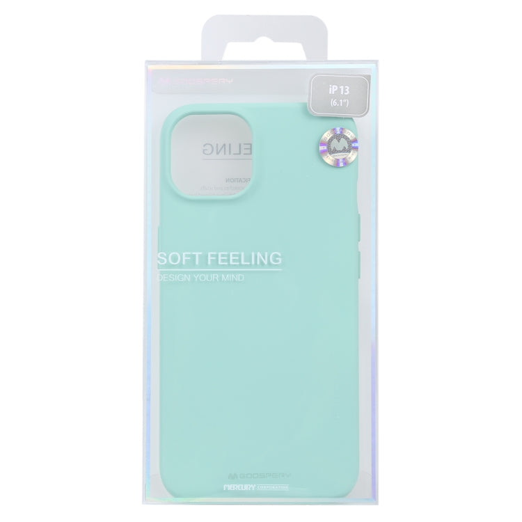 For iPhone 13 GOOSPERY SOFT FEELING Liquid TPU Shockproof Soft Case(Mint Green) by GOOSPERY