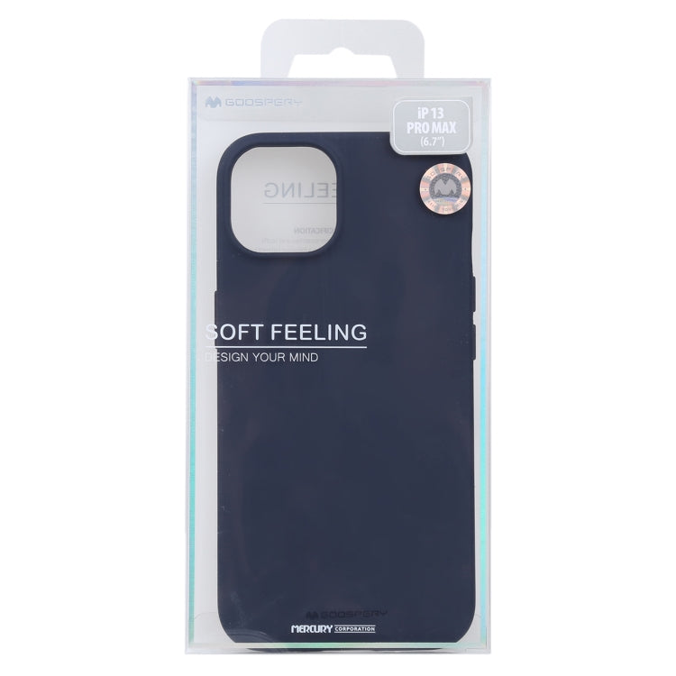 For iPhone 13 Pro GOOSPERY SOFT FEELING Liquid TPU Shockproof Soft Case (Navy Blue) by GOOSPERY
