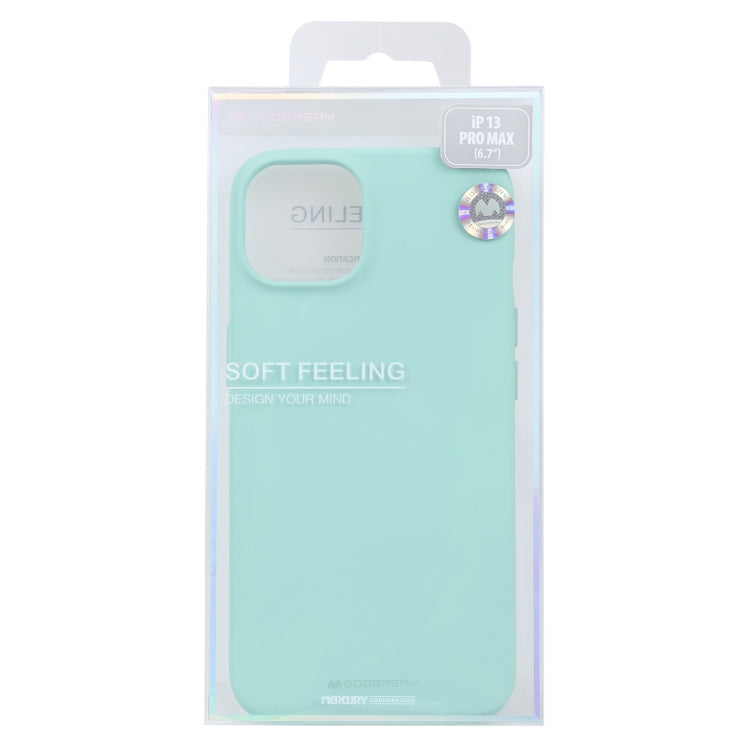 For iPhone 13 Pro GOOSPERY SOFT FEELING Liquid TPU Shockproof Soft Case (Mint Green) by GOOSPERY