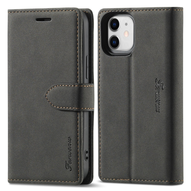 For iPhone 13 mini Forwenw F1 Series Matte Strong Magnetism Horizontal Flip Leather Case with Holder & Card Slots & Wallet & Photo Frame (Black) - iPhone 13 mini Cases by Forwenw | Online Shopping UK | buy2fix