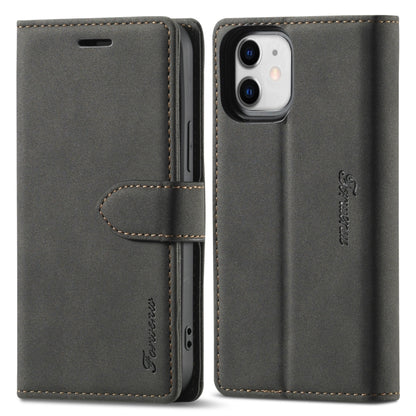 For iPhone 13 mini Forwenw F1 Series Matte Strong Magnetism Horizontal Flip Leather Case with Holder & Card Slots & Wallet & Photo Frame (Black) - iPhone 13 mini Cases by Forwenw | Online Shopping UK | buy2fix