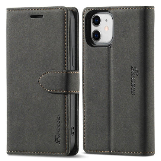 For iPhone 13 mini Forwenw F1 Series Matte Strong Magnetism Horizontal Flip Leather Case with Holder & Card Slots & Wallet & Photo Frame (Black) - iPhone 13 mini Cases by Forwenw | Online Shopping UK | buy2fix