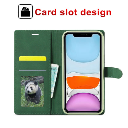 For iPhone 13 Forwenw F1 Series Matte Strong Magnetism Horizontal Flip Leather Case with Holder & Card Slots & Wallet & Photo Frame(Green) - iPhone 13 Cases by Forwenw | Online Shopping UK | buy2fix