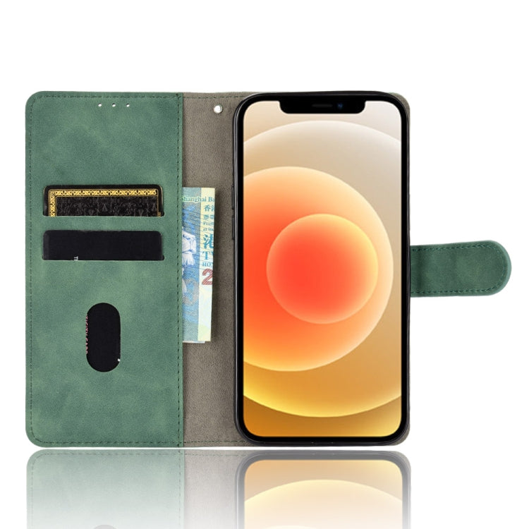 For iPhone 13 Solid Color Skin Feel Magnetic Buckle Horizontal Flip Calf Texture PU Leather Case with Holder & Card Slots & Wallet(Green) by buy2fix