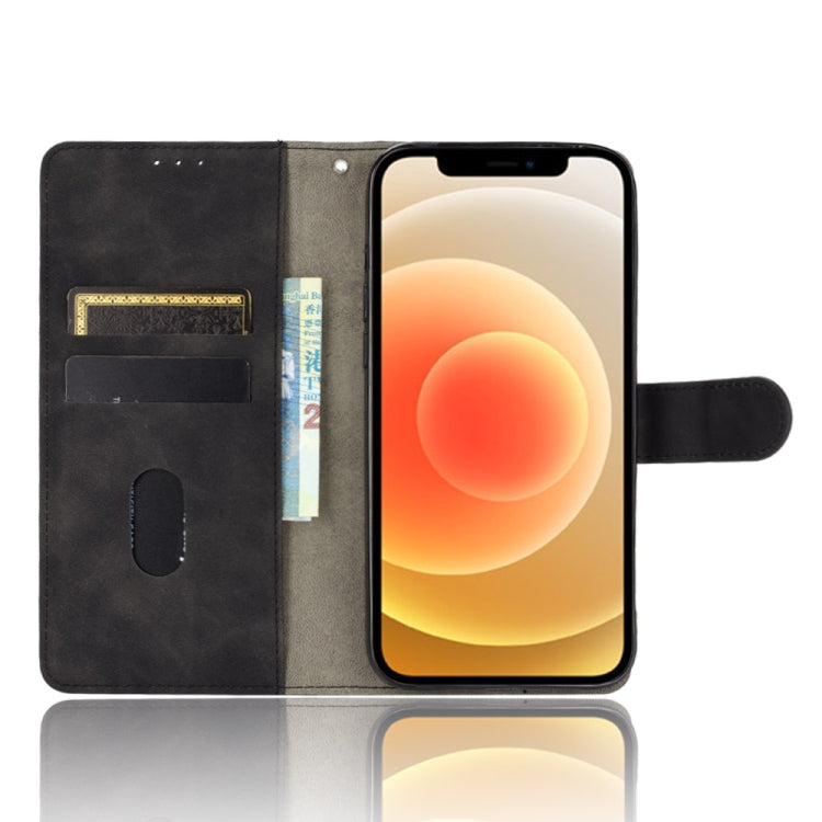 For iPhone 13 mini Solid Color Skin Feel Magnetic Buckle Horizontal Flip Calf Texture PU Leather Case with Holder & Card Slots & Wallet (Black) by buy2fix