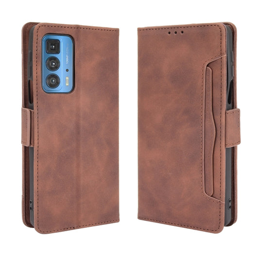 For Motorola Moto Edge 20 Pro/Edge S Pro Skin Feel Calf Pattern Horizontal Flip Leather Case with Holder & Card Slots & Photo Frame(Brown) - Motorola Cases by buy2fix | Online Shopping UK | buy2fix