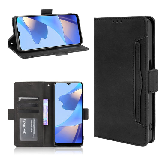 For OPPO A16 Skin Feel Calf Pattern Horizontal Flip Leather Case with Holder & Card Slots & Photo Frame(Black) by buy2fix