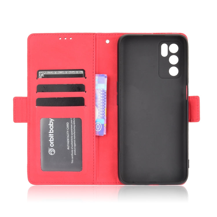 For OPPO A16 Skin Feel Calf Pattern Horizontal Flip Leather Case with Holder & Card Slots & Photo Frame(Red) by buy2fix