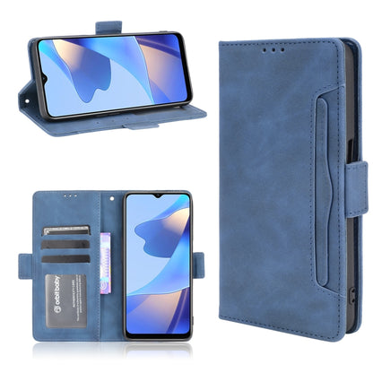 For OPPO A16 Skin Feel Calf Pattern Horizontal Flip Leather Case with Holder & Card Slots & Photo Frame(Blue) by buy2fix