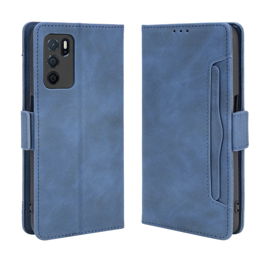For OPPO A16 Skin Feel Calf Pattern Horizontal Flip Leather Case with Holder & Card Slots & Photo Frame(Blue) by buy2fix