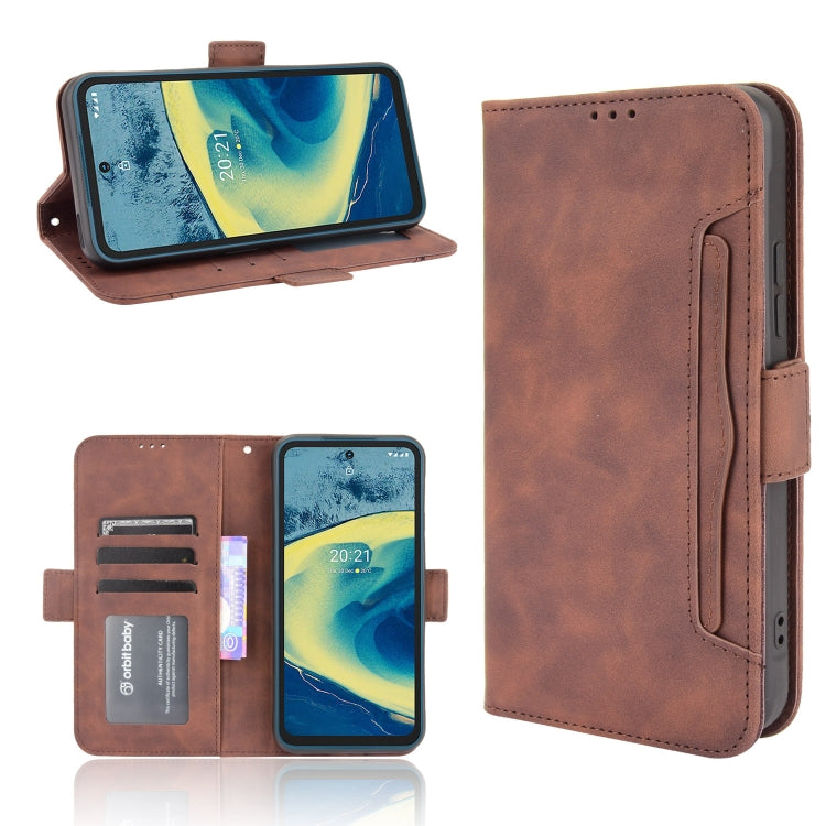 For Nokia XR20 Skin Feel Calf Pattern Horizontal Flip Leather Case with Holder & Card Slots & Photo Frame(Brown) by buy2fix