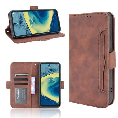 For Nokia XR20 Skin Feel Calf Pattern Horizontal Flip Leather Case with Holder & Card Slots & Photo Frame(Brown) by buy2fix