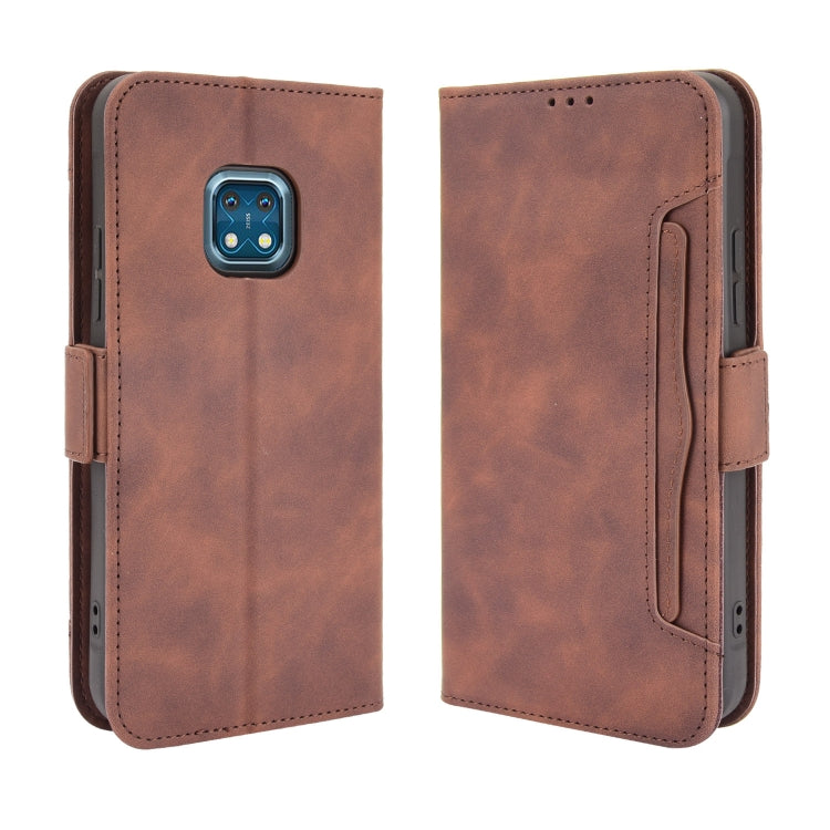 For Nokia XR20 Skin Feel Calf Pattern Horizontal Flip Leather Case with Holder & Card Slots & Photo Frame(Brown) by buy2fix